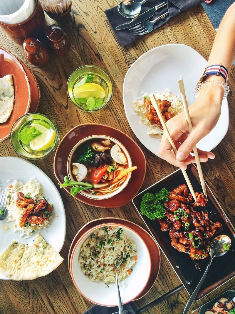 Food on a dinner table